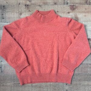 Angora 3/4 Sleeve Mock Neck Sweater MEDIUM Orange Super Soft & Cozy
